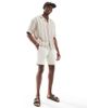 River Island River Island linen look pull-on shorts in light stone-Neutral - 2