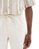 River Island River Island linen look pull-on shorts in light stone-Neutral - 3
