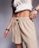 River Island River Island linen mix shorts in stone-Neutral - 3