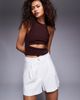 River Island River Island linen mix tailored shorts in white - 1