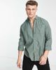 River Island River Island long sleeve crepe shirt in green - 1
