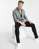 River Island River Island long sleeve crepe shirt in green - 2