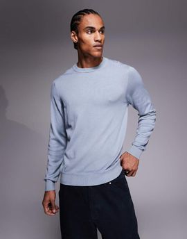 River Island River Island long sleeve crew neck sweater in blue