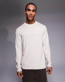 River Island River Island long sleeve crew neck sweater in ecru-Neutral