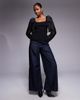 River Island River Island mesh sleeve knit top in black - 4