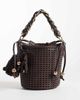 River Island River Island metal handle woven bucket bag in brown - 1