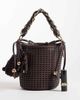 River Island River Island metal handle woven bucket bag in brown - 2