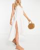 River Island River Island midi beach slip dress in cream-White - 4