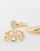 River Island River Island pack of 3 glam and crystal signet rings in gold tone - 2