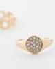River Island River Island pack of 3 glam and crystal signet rings in gold tone - 3