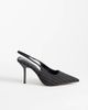 River Island River Island pinstripe slingback heeled pumps in black - 1