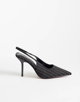 River Island River Island pinstripe slingback heeled pumps in black