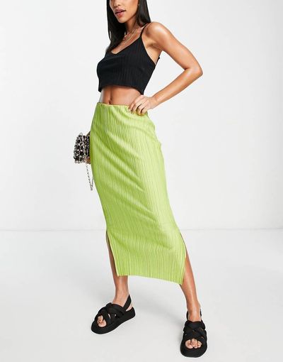 River Island River Island plisse skirt in green - part of a set