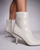 River Island River Island pointed toe heeled ankle boots in white - 3
