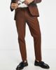 River Island River Island relaxed flannel suit pants in brown-White - 1