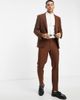 River Island River Island relaxed flannel suit pants in brown-White - 2