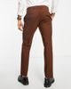 River Island River Island relaxed flannel suit pants in brown-White - 3