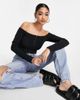 River Island River Island rib bardot bodysuit in black - 1