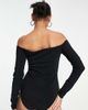 River Island River Island rib bardot bodysuit in black - 3
