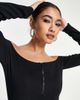 River Island River Island rib bardot bodysuit in black - 4