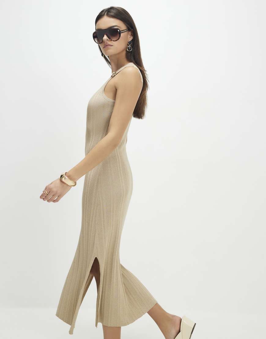 river island gold dress crochet sequin top