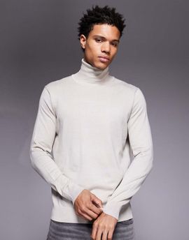 River Island River Island roll neck knitted sweater in ecru-Neutral