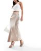 River Island River Island satin bias maxi skirt in gold - 1