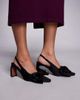 River Island River Island satin embellished bow detailing low heeled pumps in black - 3