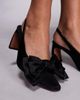 River Island River Island satin embellished bow detailing low heeled pumps in black - 4