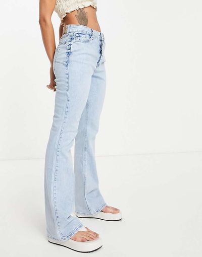 River Island River Island sculpt flare jean in light blue