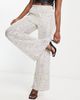 River Island River Island sequin flare pants in champagne-Silver - 1