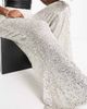 River Island River Island sequin flare pants in champagne-Silver - 3