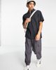 River Island River Island short sleeve zip through shirt in washed black - 4