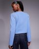 River Island River Island shoulder pad detailing knit cardigan in light blue - 2