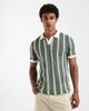 River Island River Island slim crochet open neck polo in green - 1