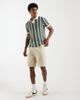 River Island River Island slim crochet open neck polo in green - 2