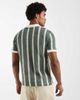 River Island River Island slim crochet open neck polo in green - 3