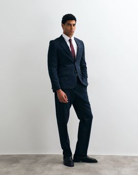 River Island River Island slim fit plaid suit jacket in navy