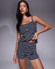 River Island River Island stripe micro short in navy - part of a set-Black - 2