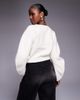 River Island River Island structured sleeve cardigan in cream-White - 3