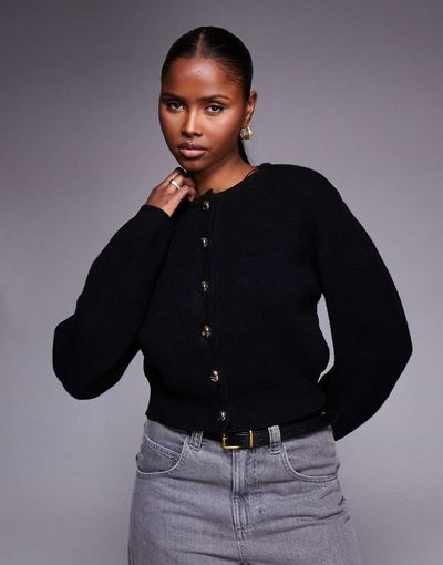 River Island River Island structured sleeves cardigan in black