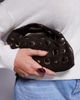 River Island River Island studded faux suede clutch purse in dark brown - 3