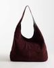 River Island River Island suede slouch bag in burgundy-Red - 1