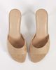 River Island River Island suedette heeled mule sandals in beige-Neutral - 2