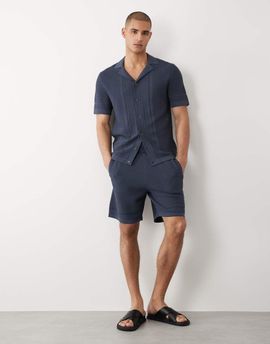 River Island River Island textured knit shorts in dark blue - part of a set