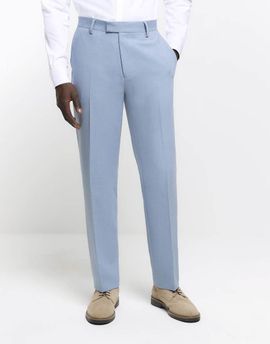 River Island River Island textured suit pants in blue