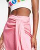 River Island River Island twist front jacquard satin midi skirt in pink - 3