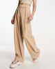 River Island River Island wide leg dad pants in light brown-Neutral - 1