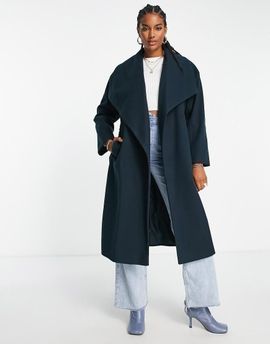 River Island River Island wrap coat in navy