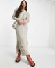 River Island Tall River Island Tall twist front midi dress in oatmeal-Neutral - 4